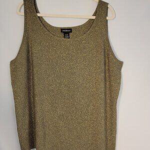 Lane Bryant Green and  Metallic Gold Sweater Tank Size 26w/28w PLUS